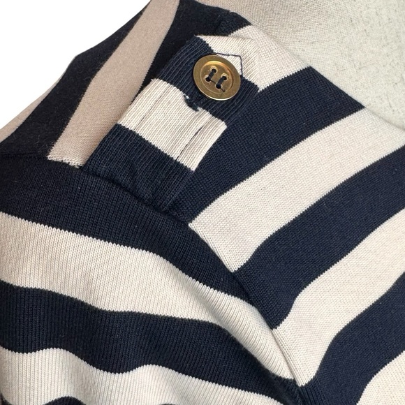 J.Crew Merriweather navy and White Striped knit jacket blazer nautical preppy - Picture 3 of 6